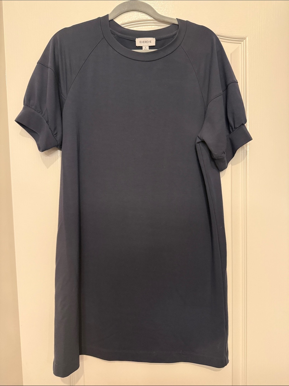 Evereve Navy Short-Sleeve Mini Shift Dress